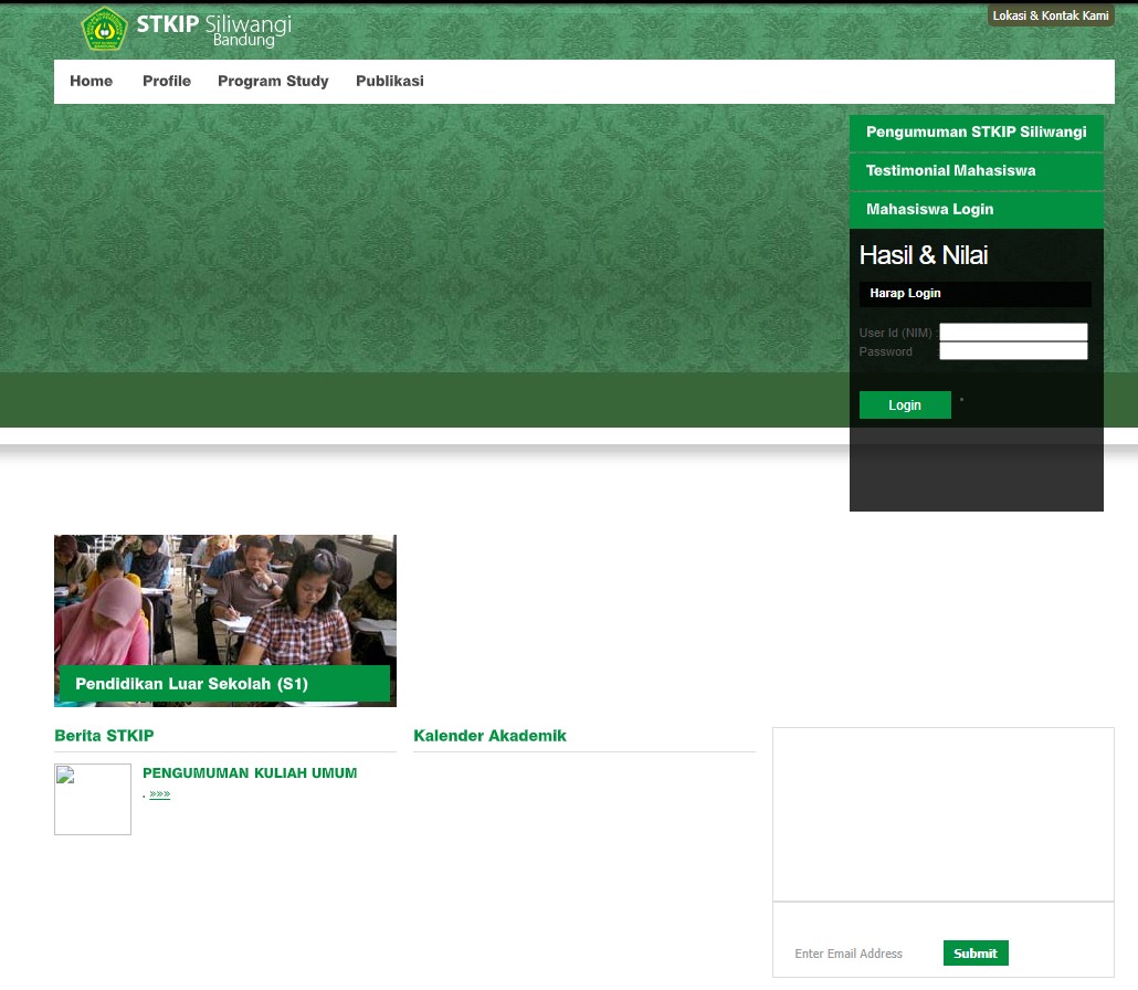 Website awal IKIP Siliwangi